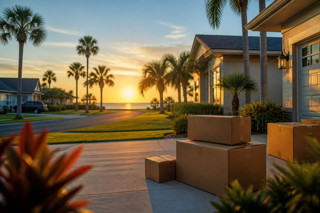 Space Coast neighborhood street suggesting a PCS housing move to Brevard County